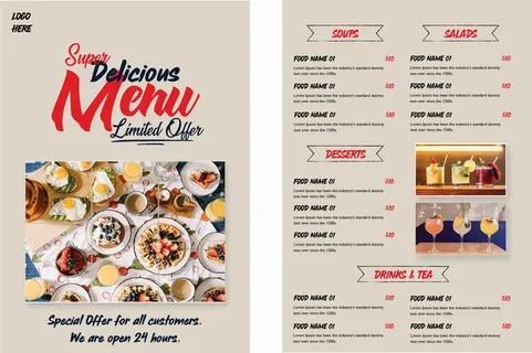 设计英文菜单素材