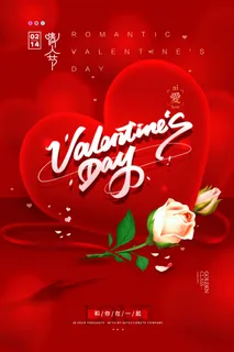 情人节海报粉色海报情人节快乐520爱情214