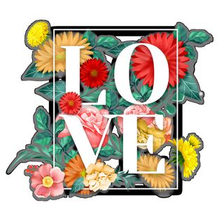 设计love字装饰情人节