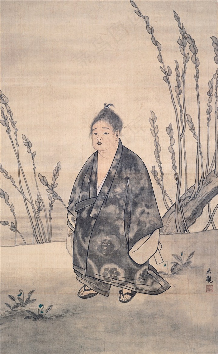 桥本关雪绘画人物作品素材