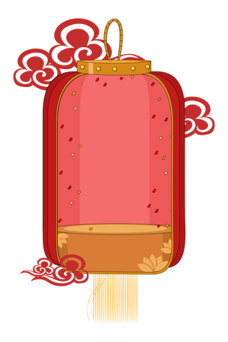 卡通手绘灯笼中秋节元宵节花灯新年海报元素PNG免扣PS素材