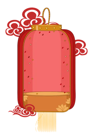 卡通手绘灯笼中秋节元宵节花灯新年海报元素PNG免扣PS素材