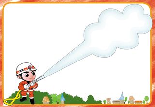 彩色中小学手抄小报消防员