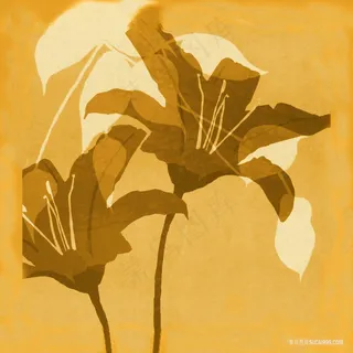 简约花卉复古画