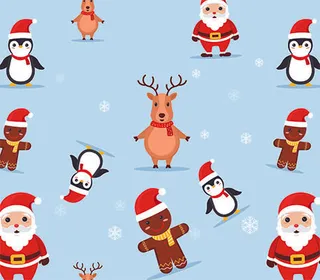 圣诞节无缝印花乱花