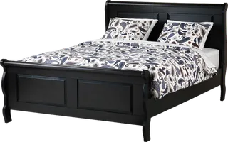 黑色古典床-PNG免扣素材