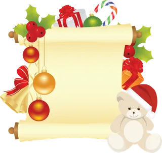 圣诞节冷杉铃铛花束饰品礼物盒免抠