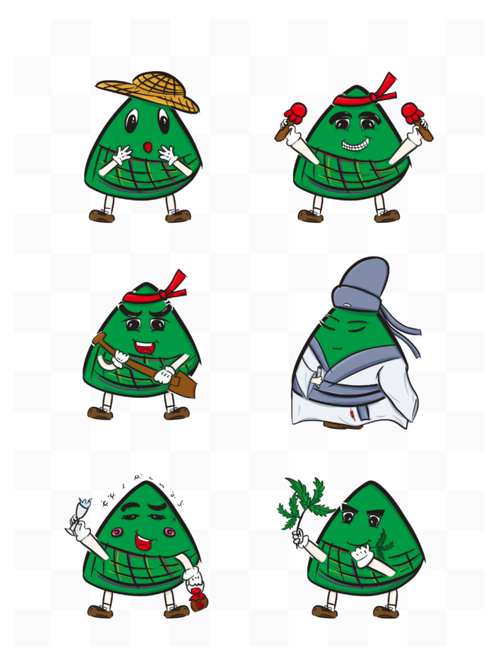 端午节粽子卡通表情元素合集