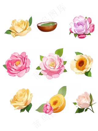 红色 粉色 手绘 免抠 PNG 玫瑰 花 素材17