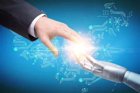 创意电路中国地图商务人士手臂与机器人手臂握手技术背景图片 创意电路中国地图商务人士手臂与机器人手臂握手技术背景图片