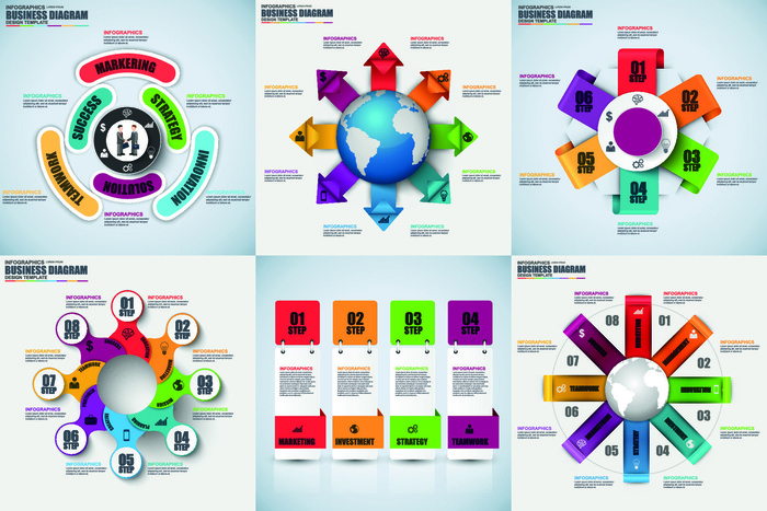 ppt素材3d数据图表模板可视化图形统计标签矢量图标模型ai源文件