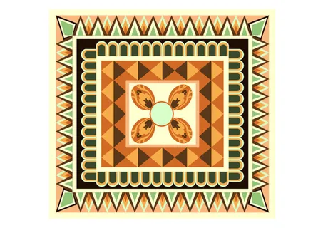 复古中式国潮风敦煌花纹装饰图案花卉藻井肌理圆形边框素材 复古中式国潮风敦煌花纹装饰图案花卉藻井肌理圆形边框素材