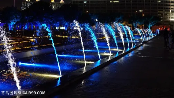 城市夜景喷泉 城市夜景喷泉