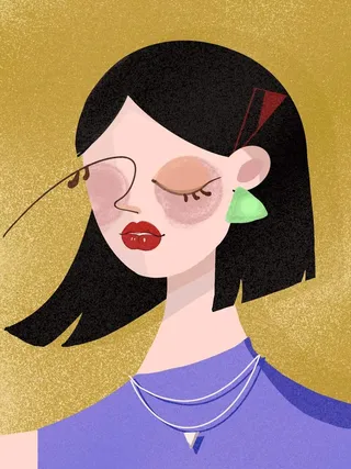 原创插画女艺术简约国风