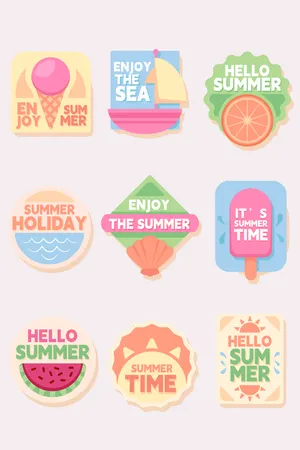 矢量夏季标签