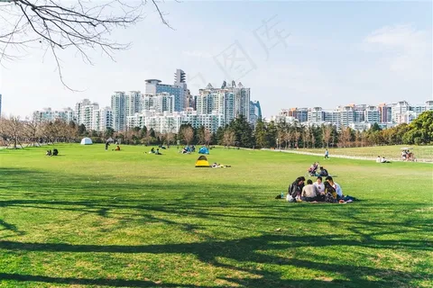 城市公园野营游玩