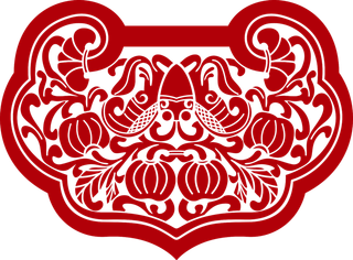 红色喜庆简约风传统吉祥纹样纹路纹理免扣PNG素材图片 (8)