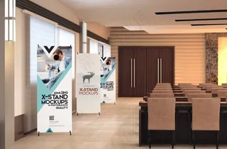 易拉宝样机 易拉宝效果图