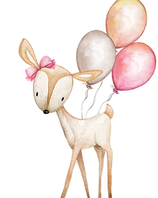 小鹿气球卡通