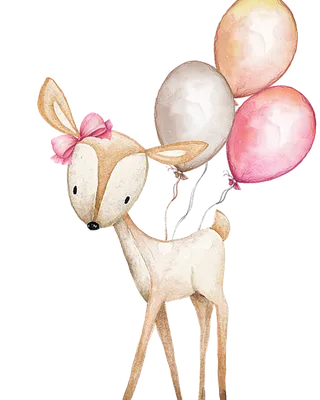 小鹿气球卡通
