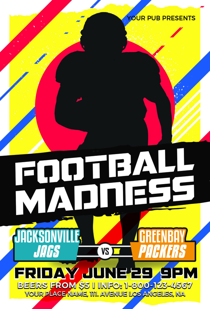 橄榄球运动比赛广告PSD素材