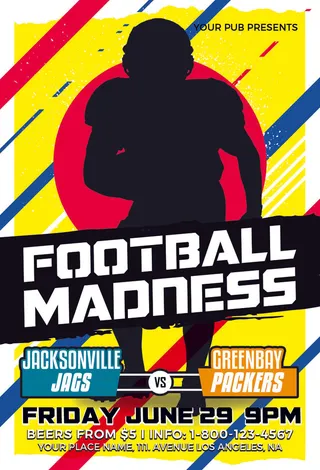 橄榄球运动比赛广告PSD素材