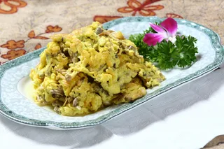 12 蘑菇芽炒鸡蛋－天兴楼