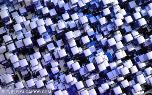 3D立体方块空间PPT海报C4D创意背景素材