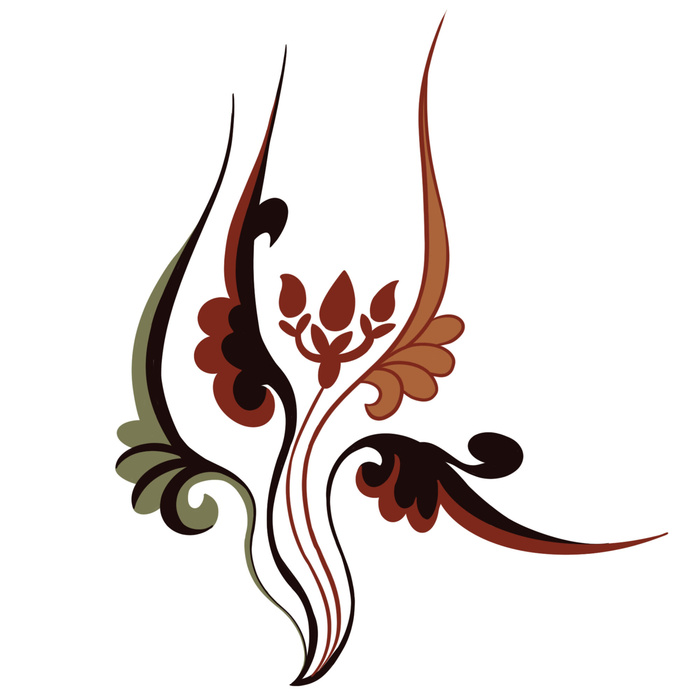 复古中国风国潮敦煌花纹花草插画手绘装饰小元素PSD素材