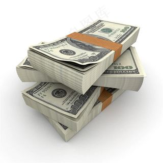 捆扎整齐堆放的美金高清图片素材