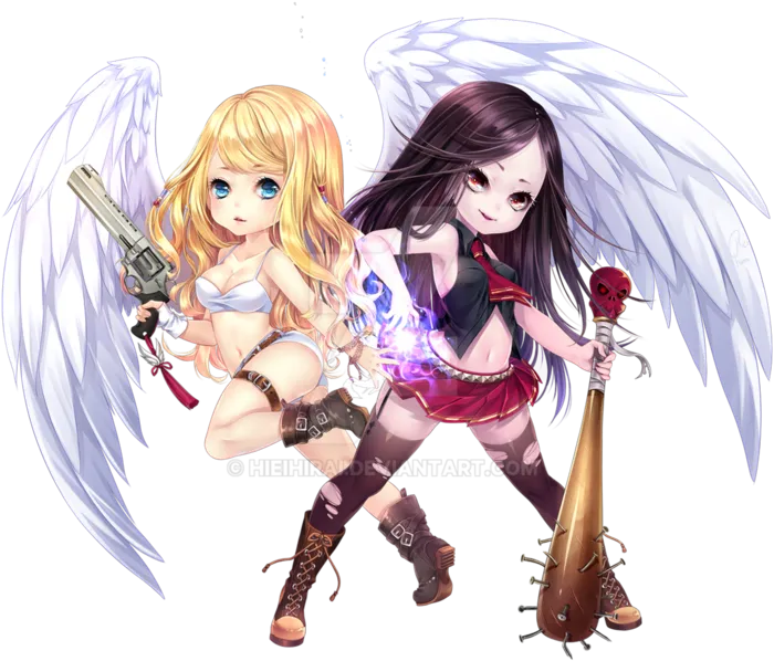 天使女孩卡通简笔人物素材