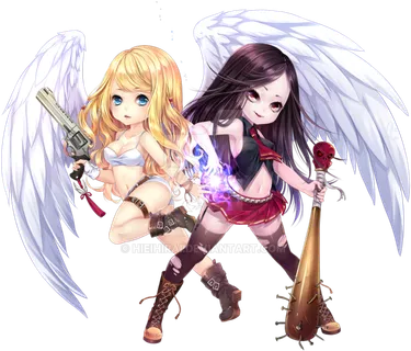 天使女孩卡通简笔人物素材