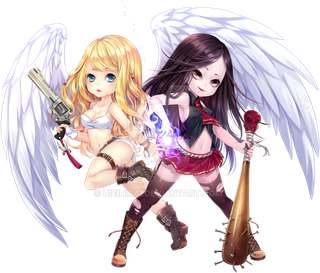 天使女孩卡通简笔人物素材