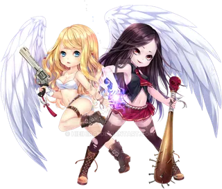 天使女孩卡通简笔人物素材