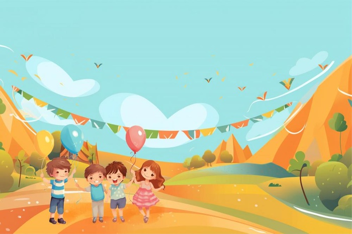 缤纷玩乐草地banner背景