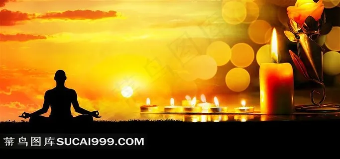 高清清晨日出瑜伽图片