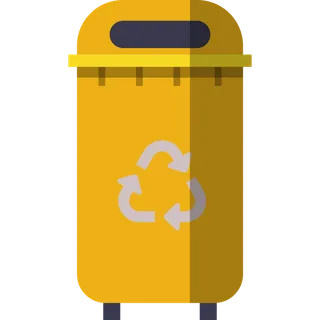 圆顶黄色垃圾桶图标