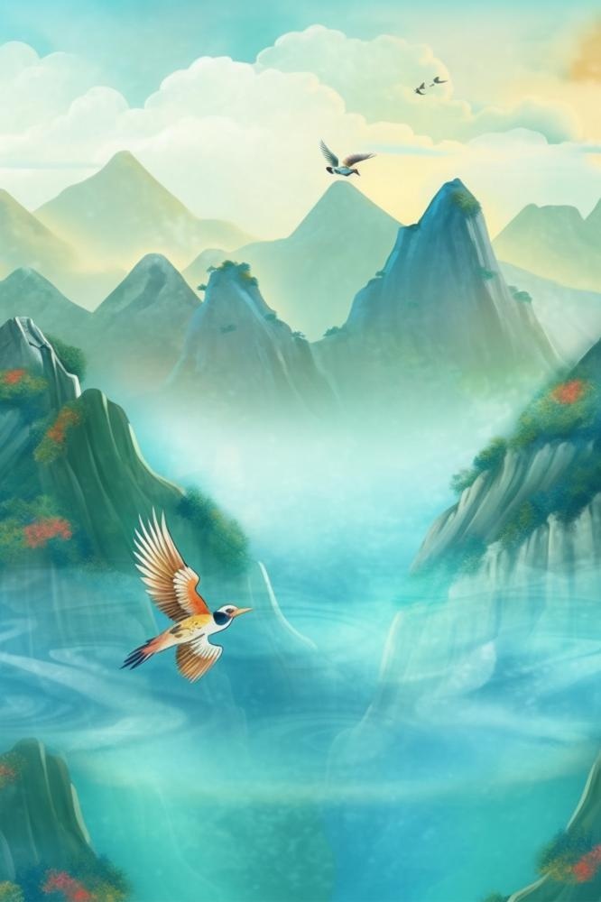 国风插画海报背景