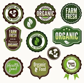 免抠复古绿色标贴