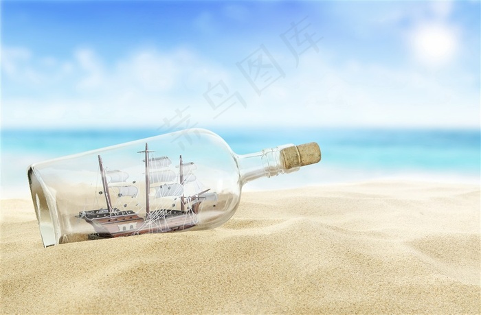 唯美漂流瓶图片