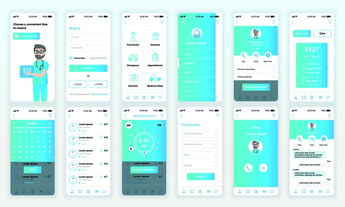 手机移动端整套APP交互UI界面套图作品集EPS矢量图设计素材eps,ai矢量模版下载