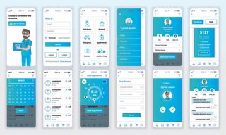 手机移动端整套APP交互UI界面套图作品集EPS矢量图设计素材