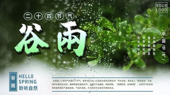 谷雨二十四节气海报设计