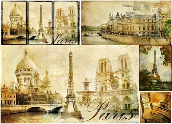 古巴黎卡片图片