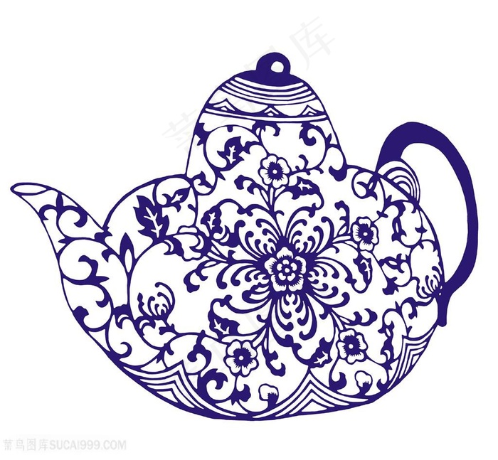 花卉瓷器水壶国粹青花瓷中国风图片