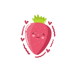 卡通爱心草莓