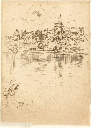 惠斯勒素描建筑风景画