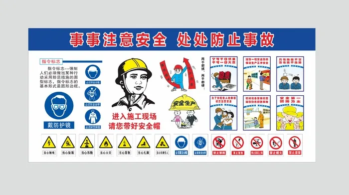 蓝色工地安全cdr矢量模版下载