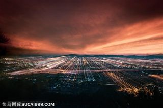 大气辉煌俯视图城市夜景