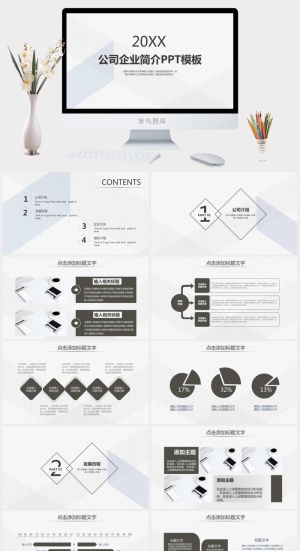 简约素雅公司企业简介PPT模板预览图